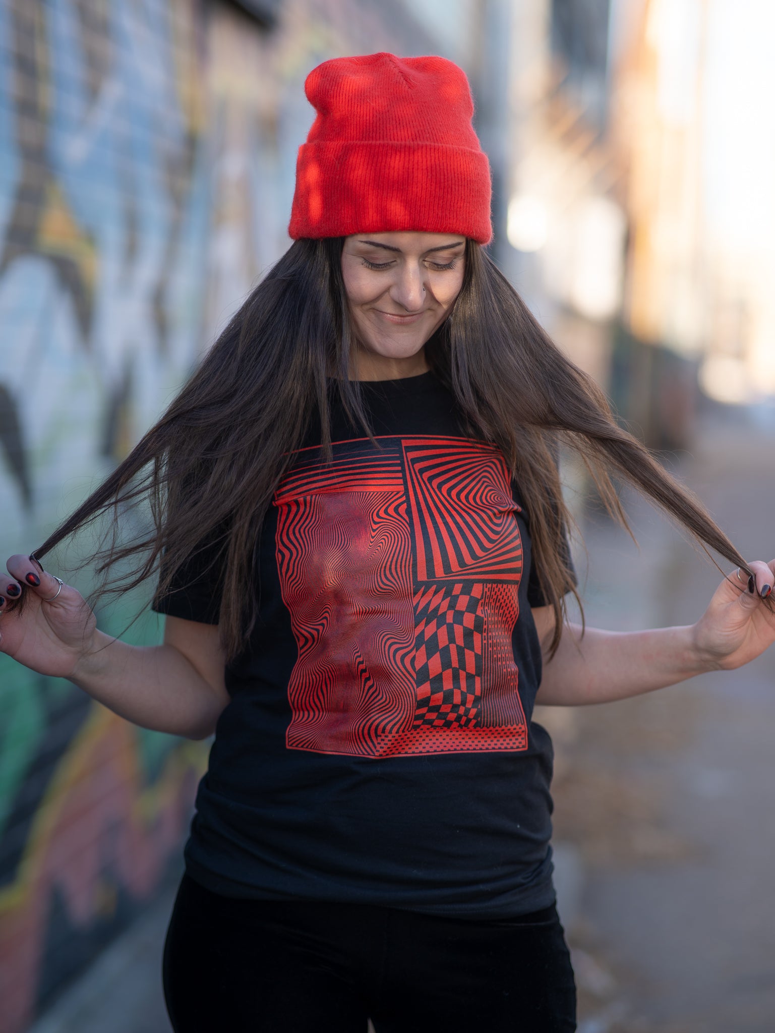 Unisex Red Glitch